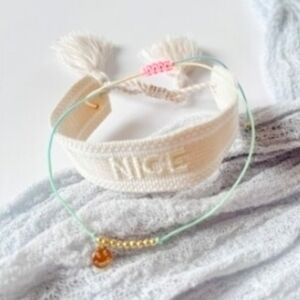 Kids/Teen/Adult Adjustable Pastel Rainbow String Bracelet with Gold 🙂 Charm